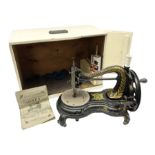 Jones hand sewing machine in case