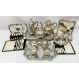 Oneida three piece silver plated tea service