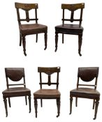 Set three 19th century walnut chairs