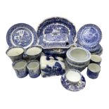 Collection of blue and white ceramics