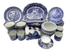 Collection of blue and white ceramics