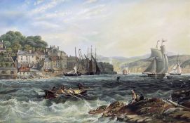 After John Wilson Carmichael (British 1800-1868): 'Rough Seas'
