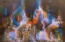 Jan Wenczka (Polish 1946-): Abstract Cityscape