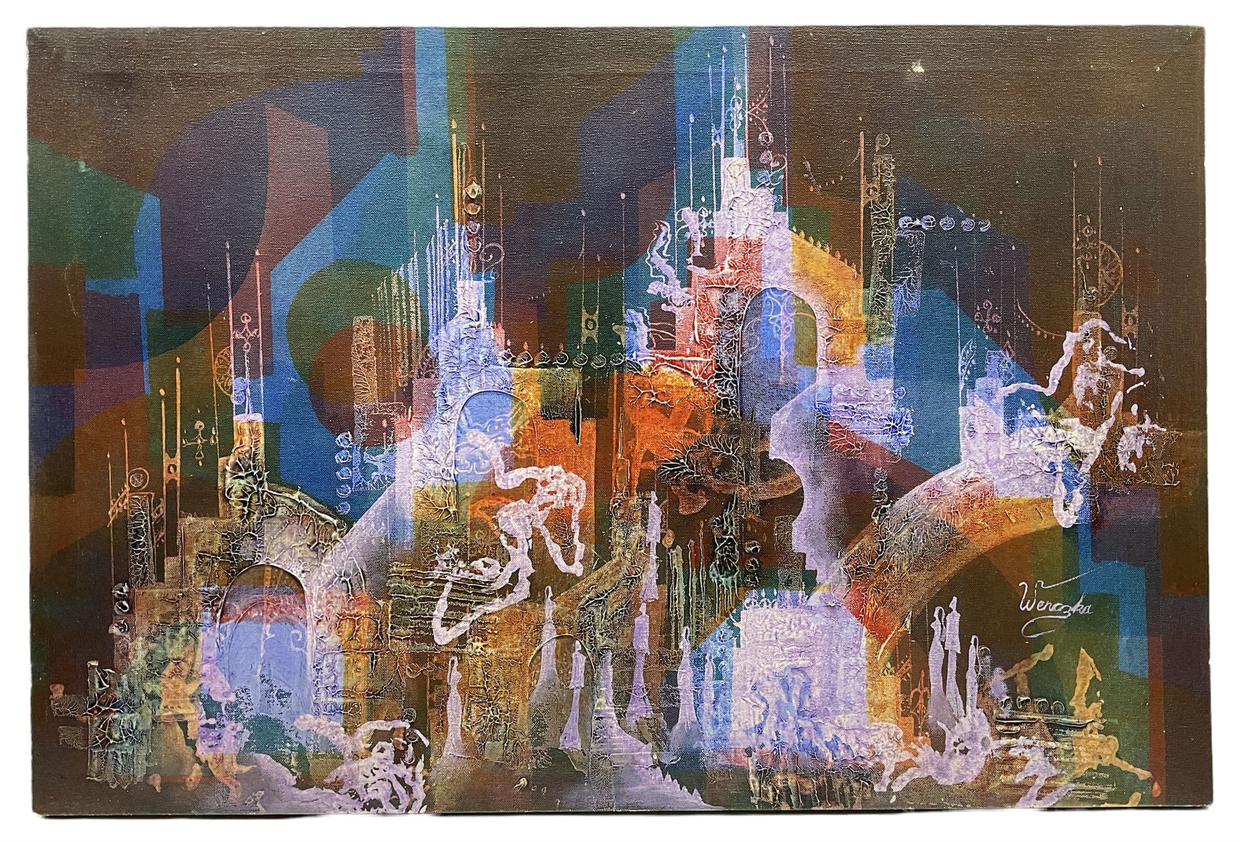 Jan Wenczka (Polish 1946-): Abstract Cityscape - Image 2 of 2