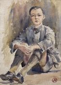 Albert Wainwright (Yorkshire 1898-1943): Portrait of a School Boy