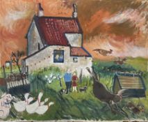 Pat Faust (British fl.1950-2000): 'North Moor Farm - Flamborough Yorkshire'