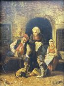 After Adriaen Van Ostade (1610-1685): Family Outside Cottage