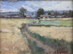 Siddall (British 20th century): Flatland Field Landscape