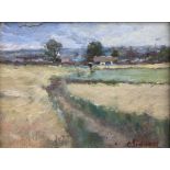 Siddall (British 20th century): Flatland Field Landscape