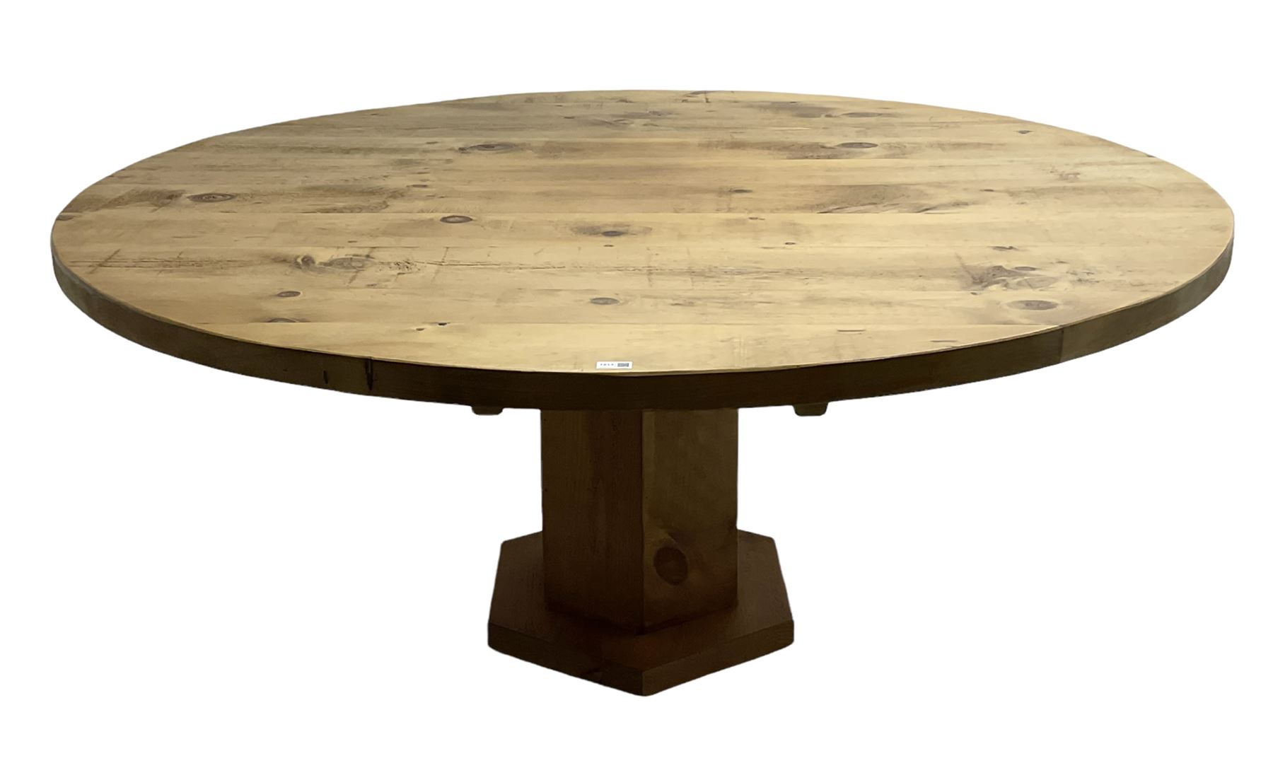 Large rustic waxed pine dining table