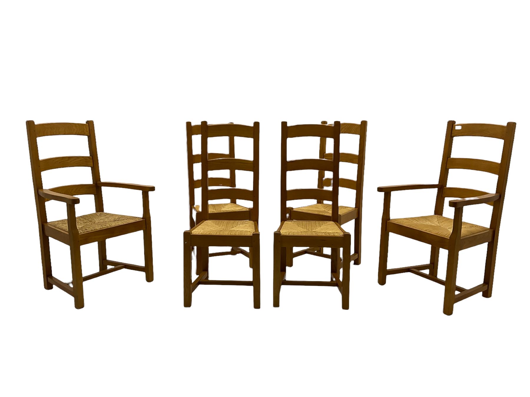 Set of six light oak dining chairs - Image 6 of 6