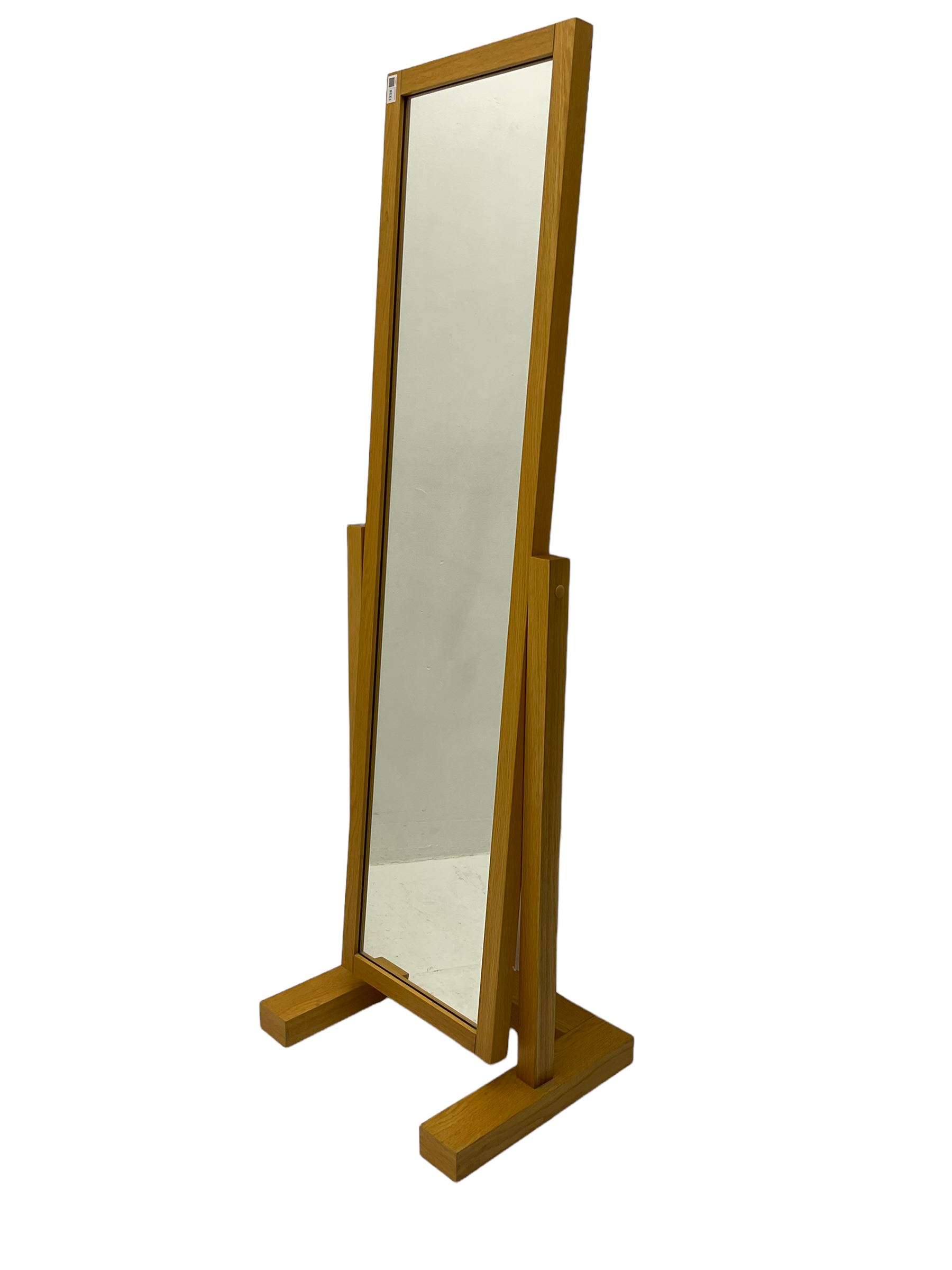 Light oak cheval mirror - Image 2 of 3