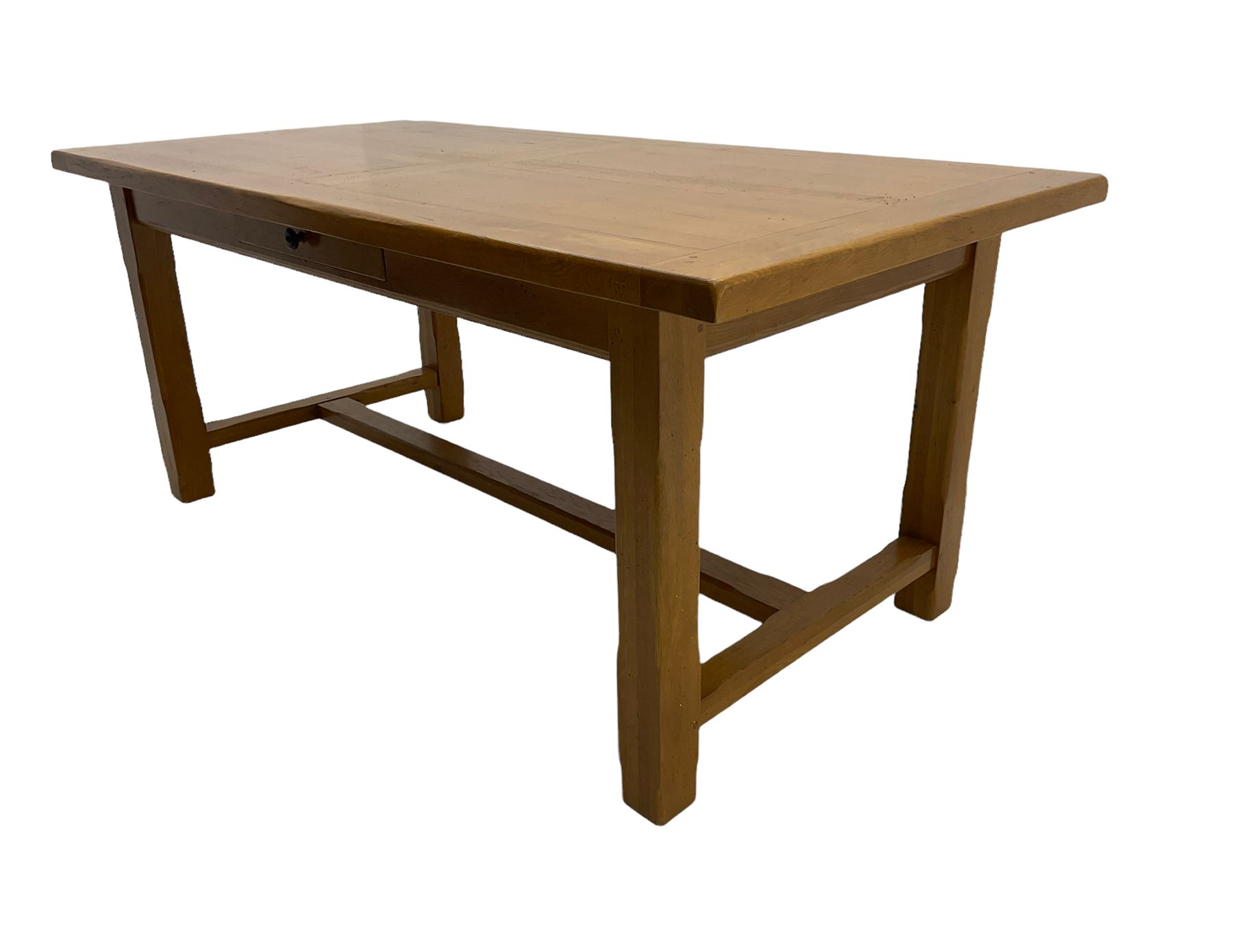 Light oak rectangular dining table with two additional leaves - Image 3 of 7