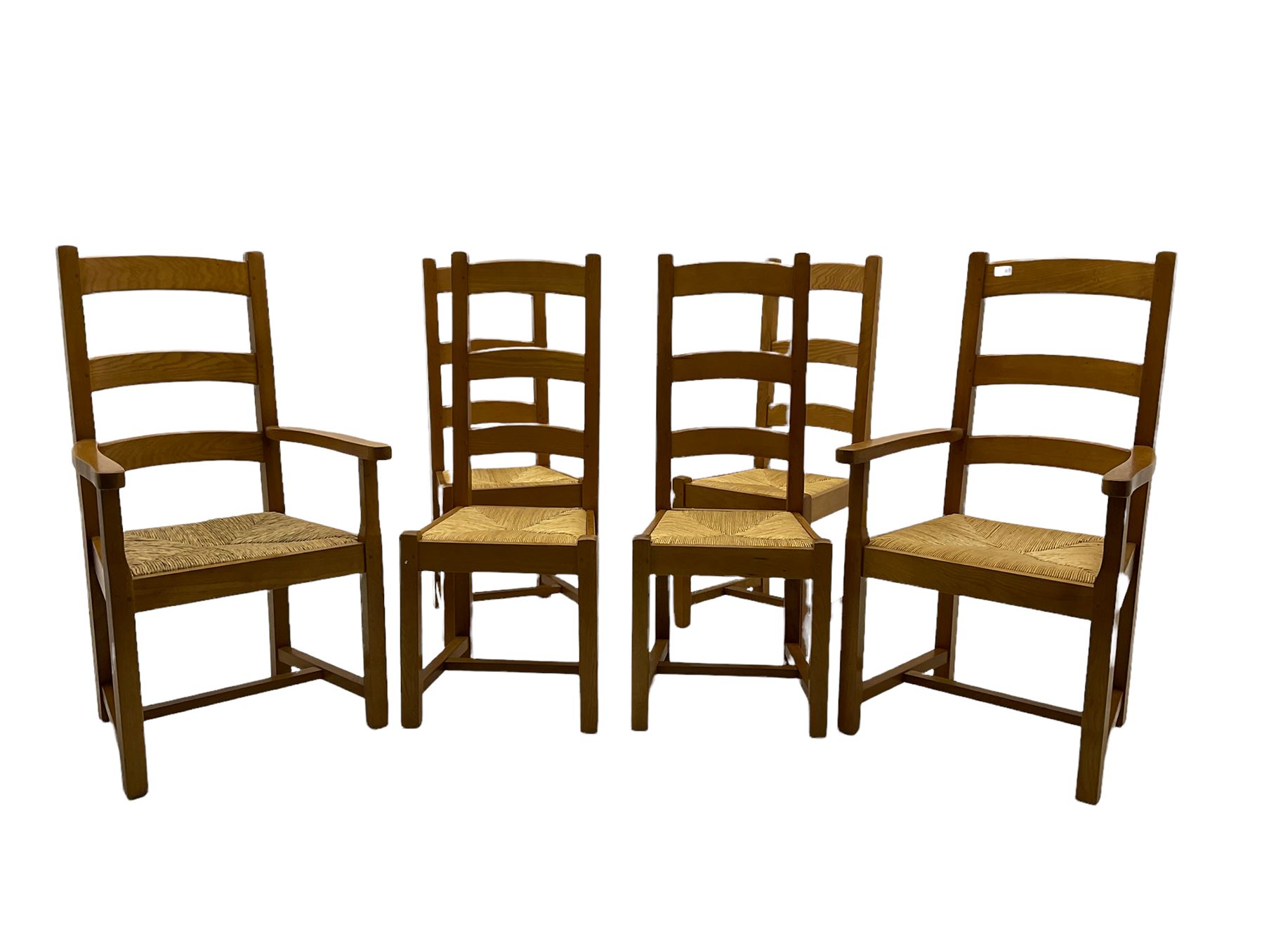 Set of six light oak dining chairs - Image 4 of 6