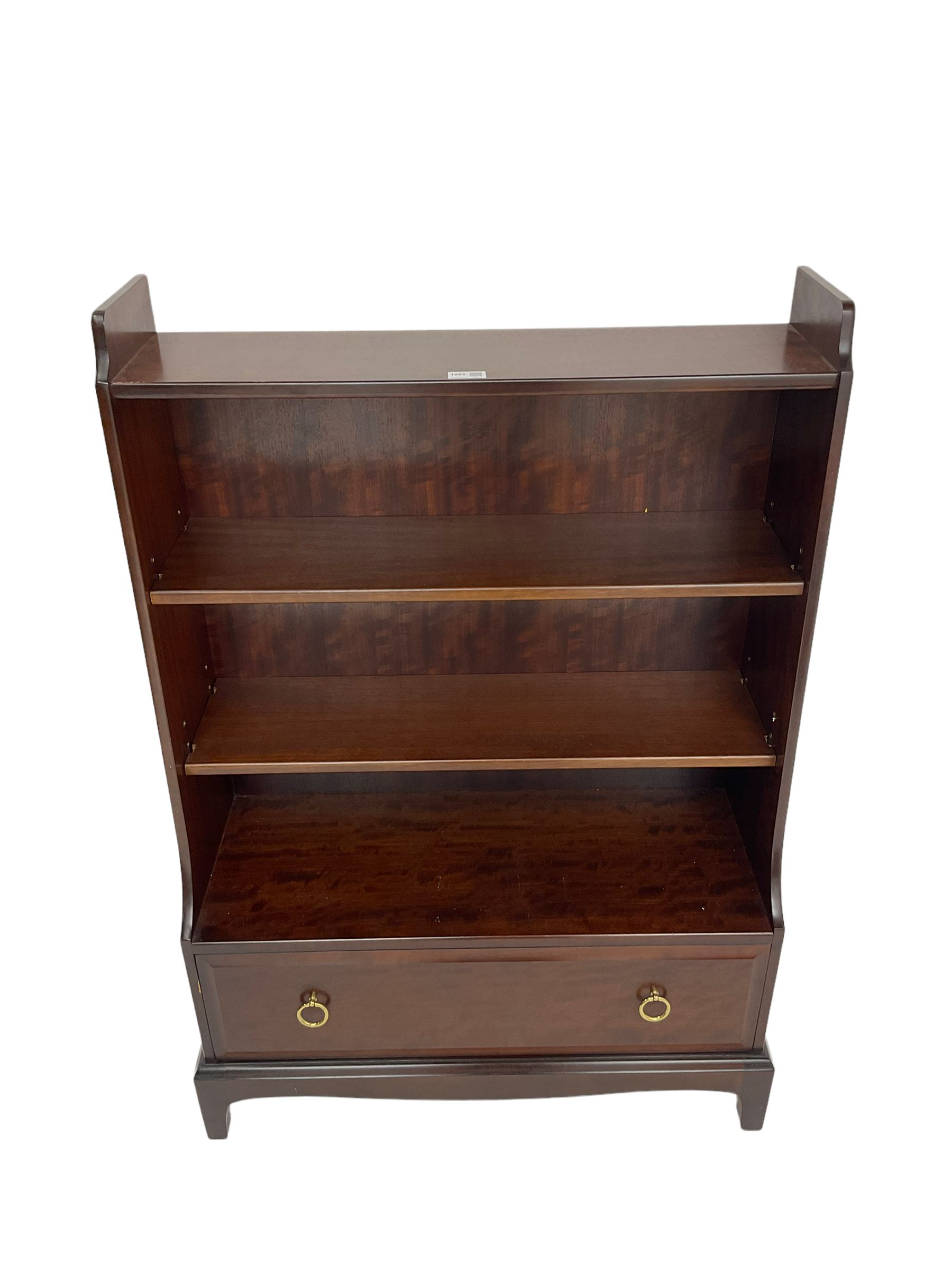 Stag Minstrel - mahogany open bookcase with drawer