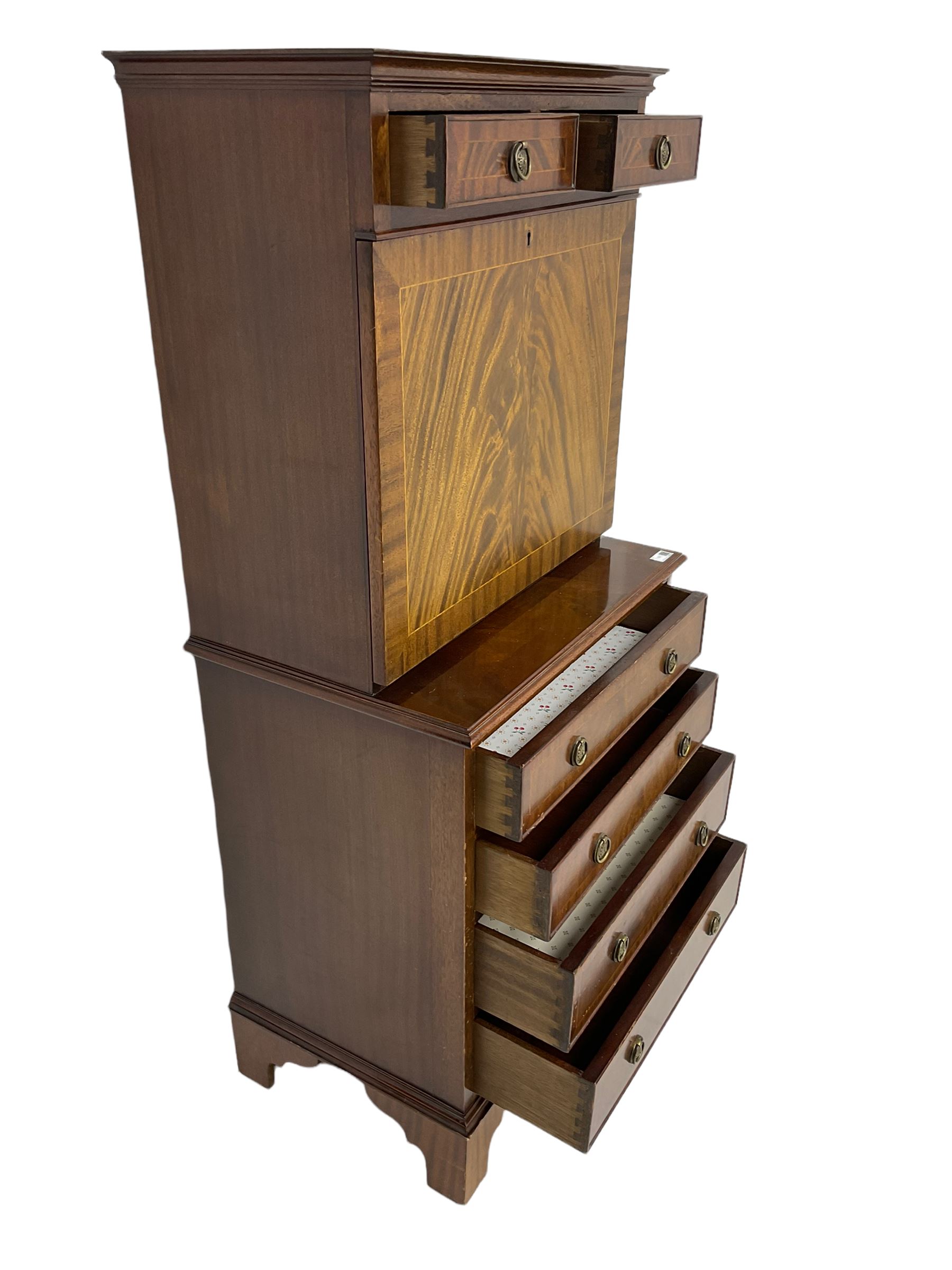 Shaw of London - mahogany secretaire chest - Image 6 of 8