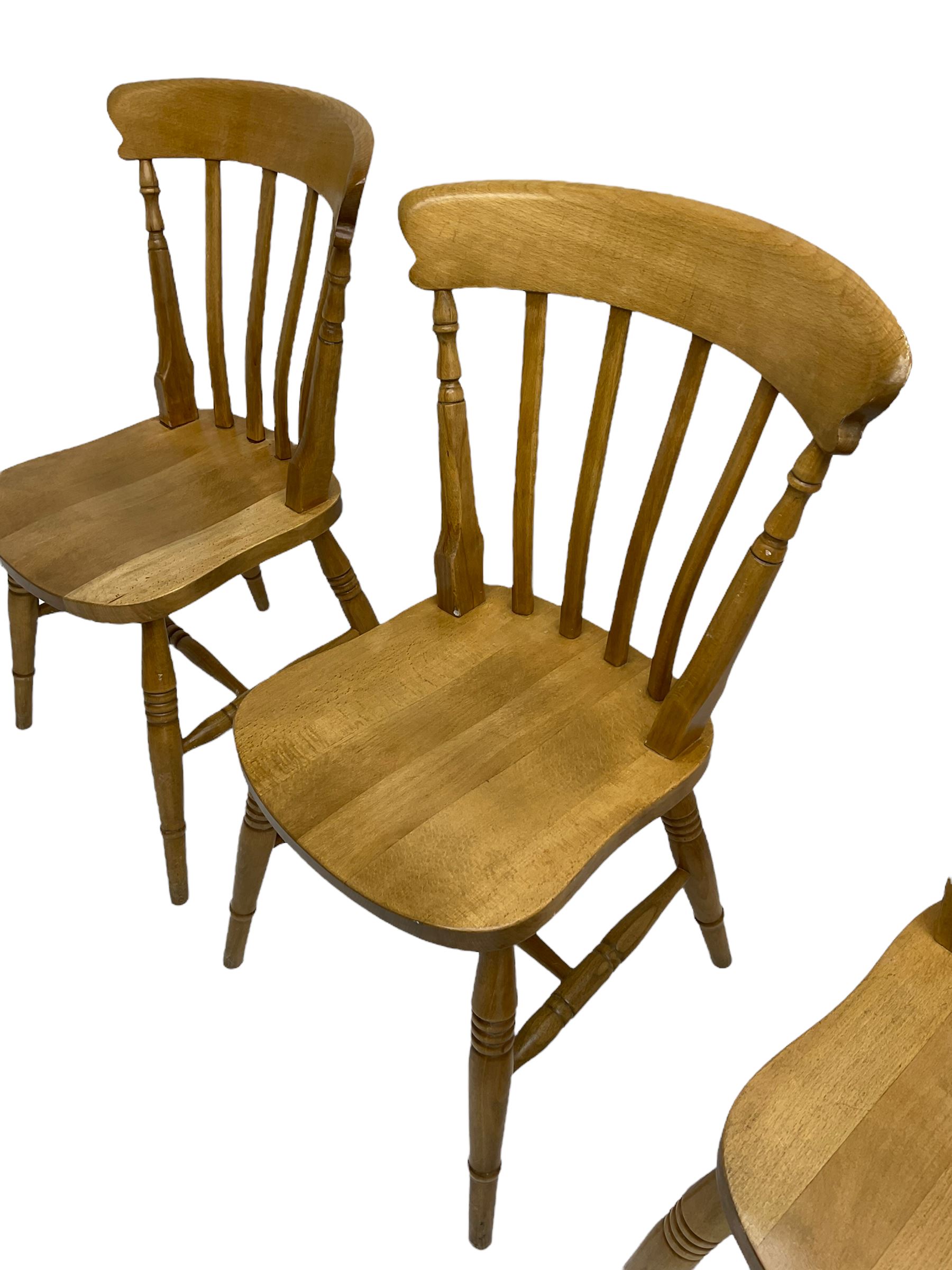 Four beech farmhouse chairs - Image 2 of 4