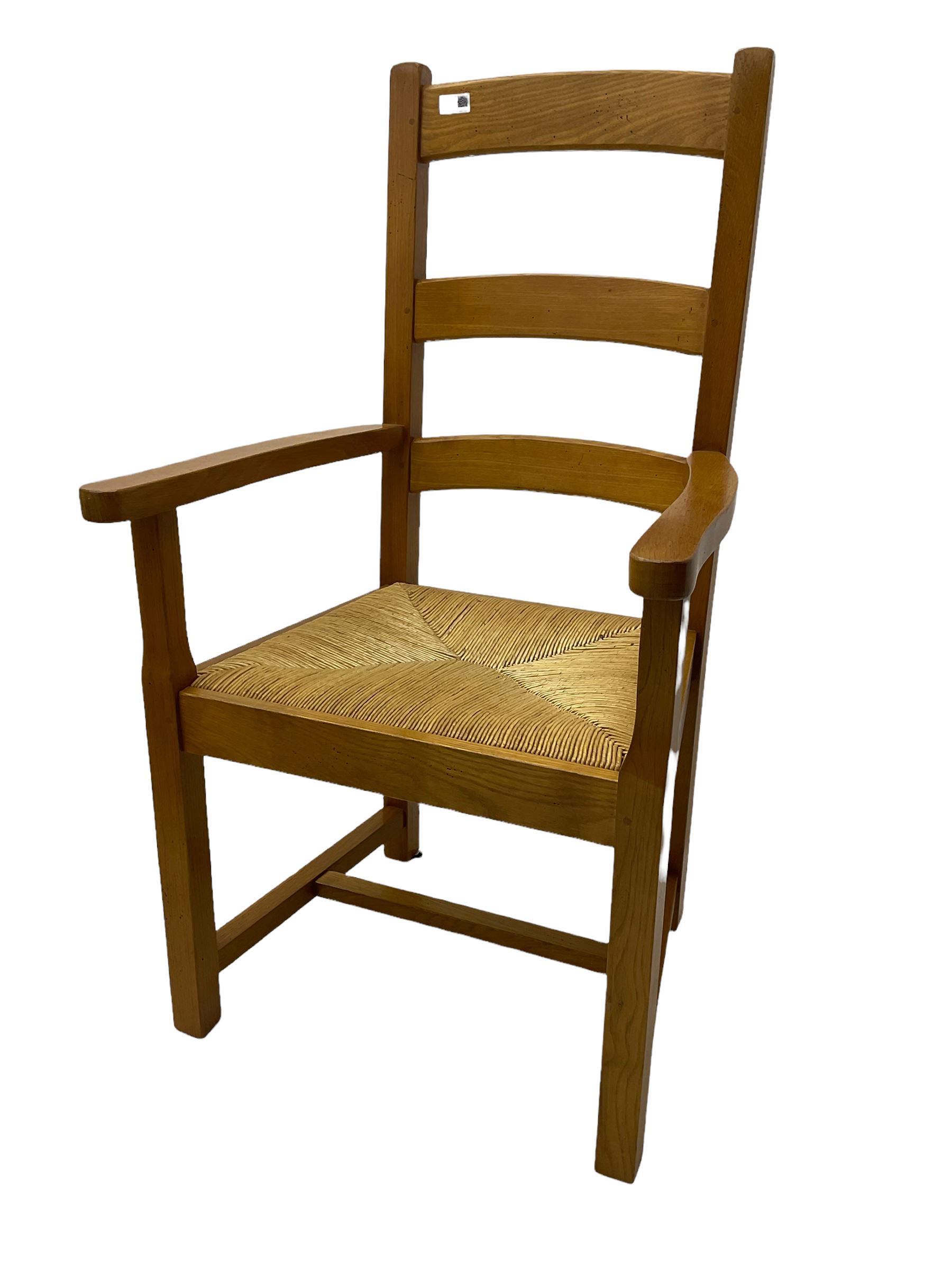 Set of six light oak dining chairs - Image 3 of 6