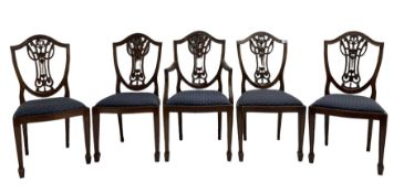 Set of five Georgian style mahogany dining chairs