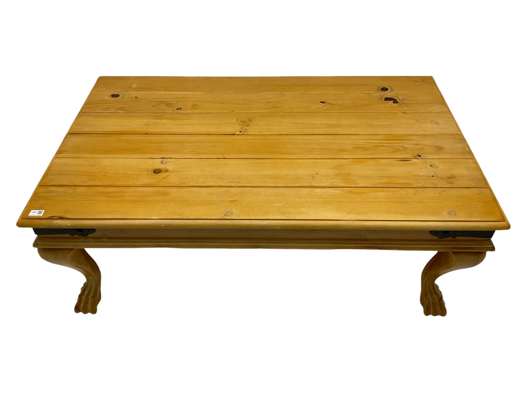 Rectangular pine coffee table - Image 3 of 4