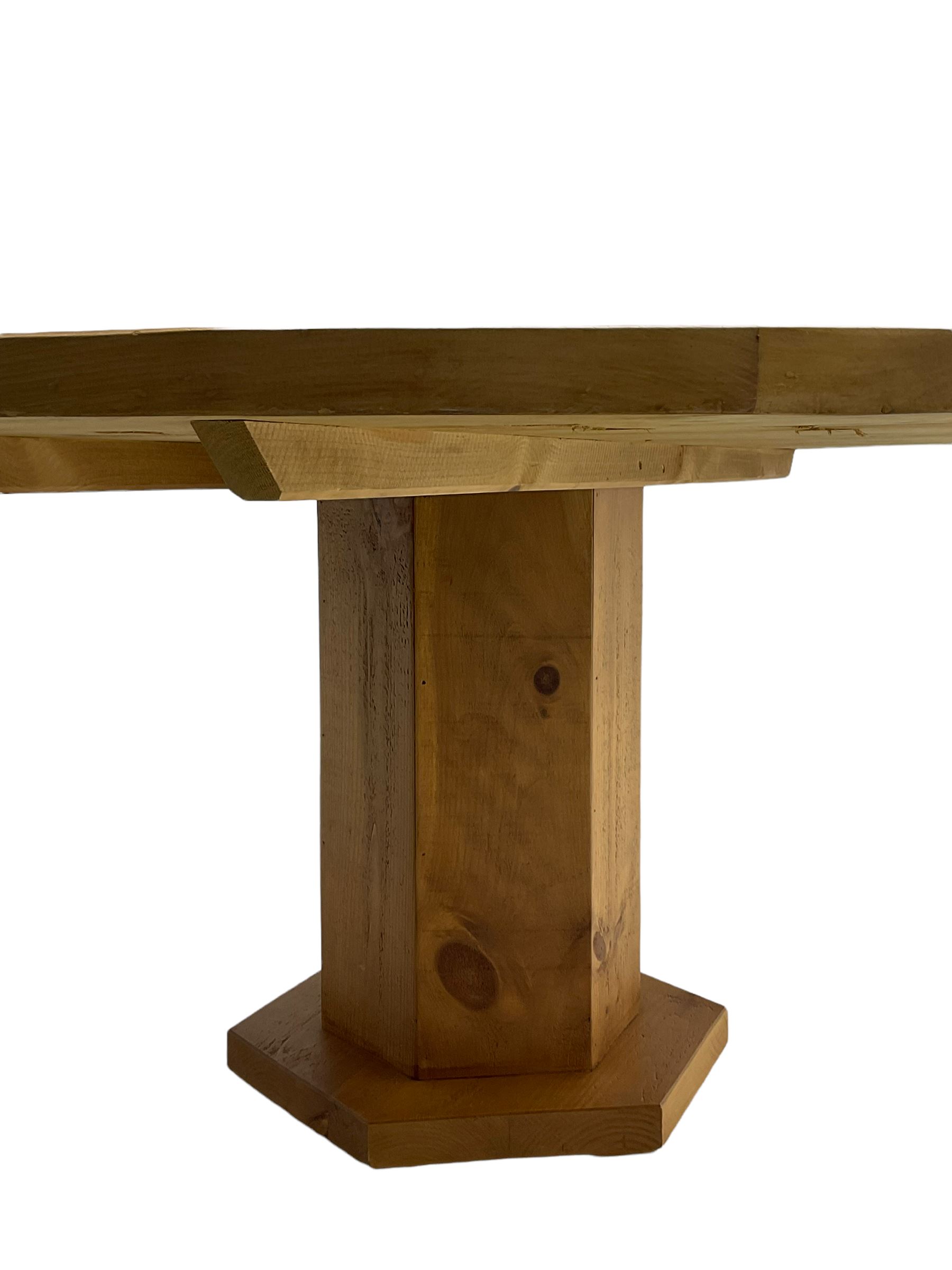 Large rustic waxed pine dining table - Image 5 of 6