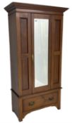 Edwardian walnut single wardrobe