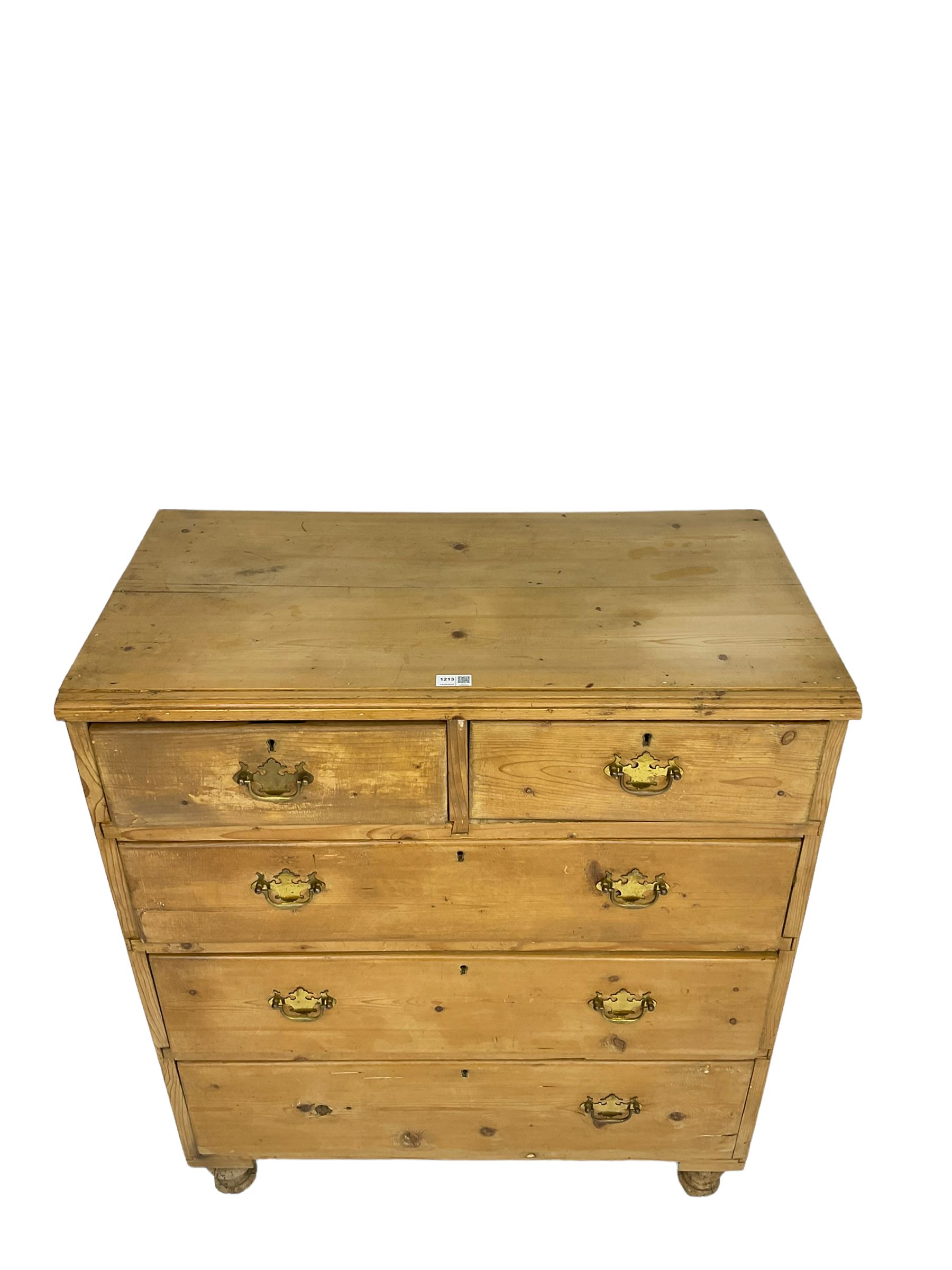 Victorian waxed pine chest - Image 6 of 7