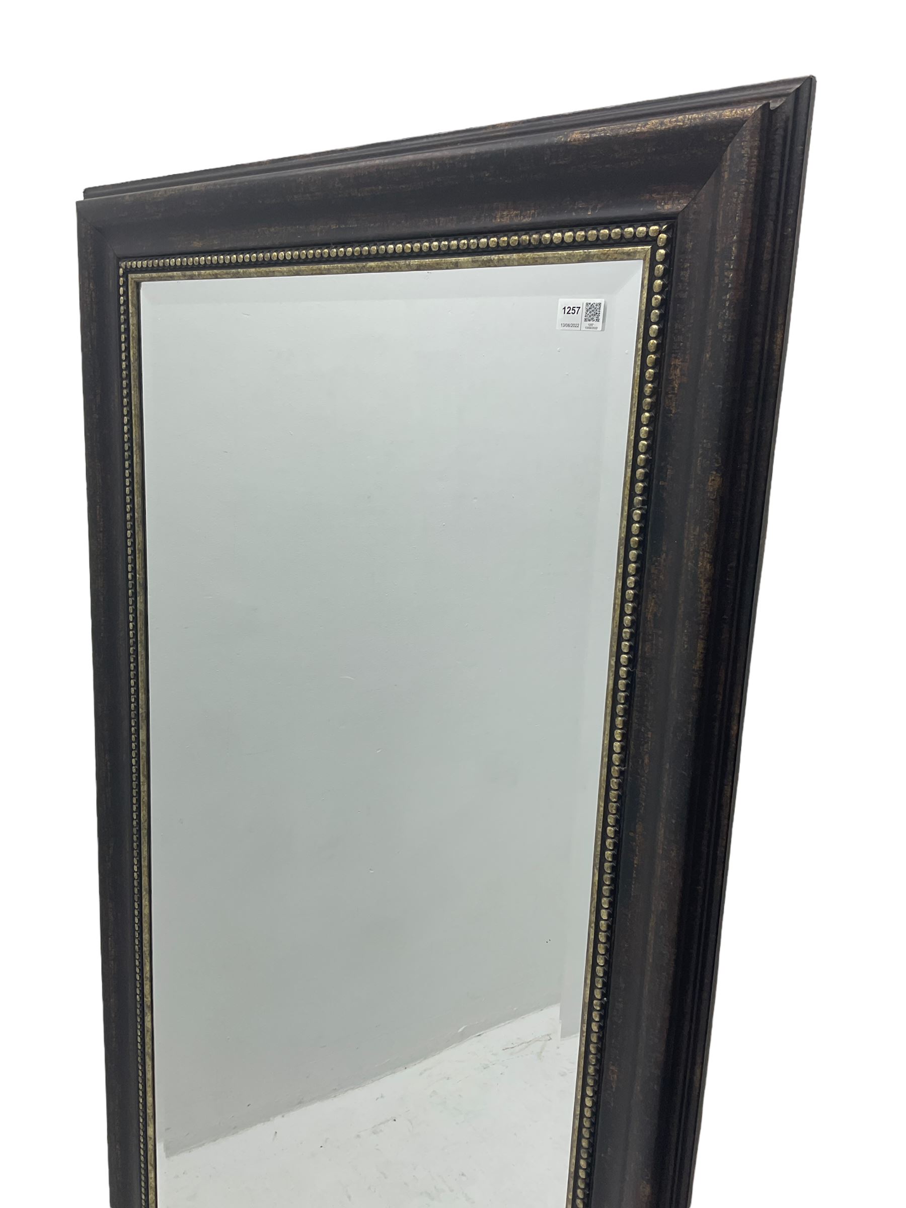 Bevelled wall mirror in bronze finish frame - Image 2 of 2