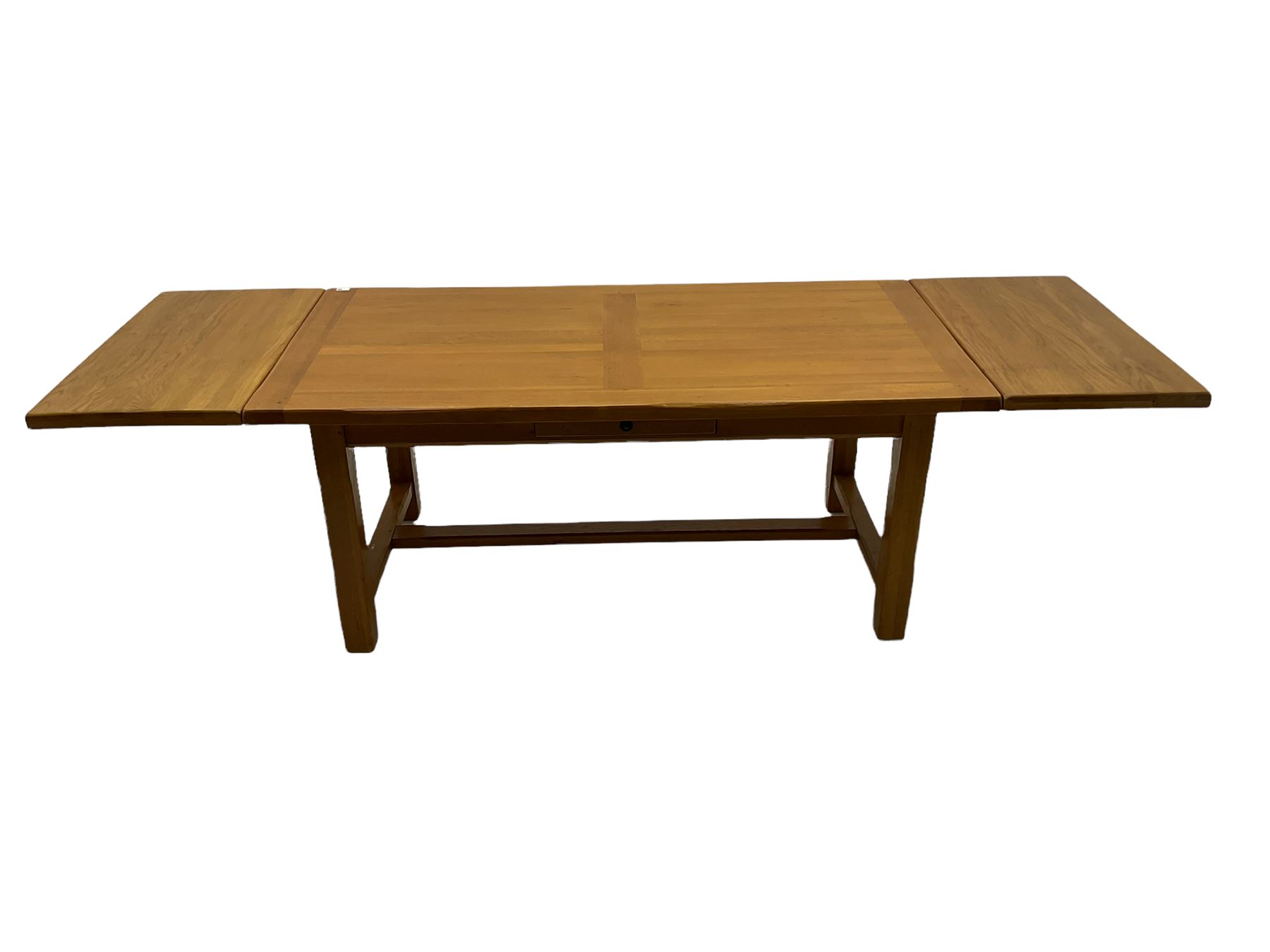 Light oak rectangular dining table with two additional leaves - Image 7 of 7