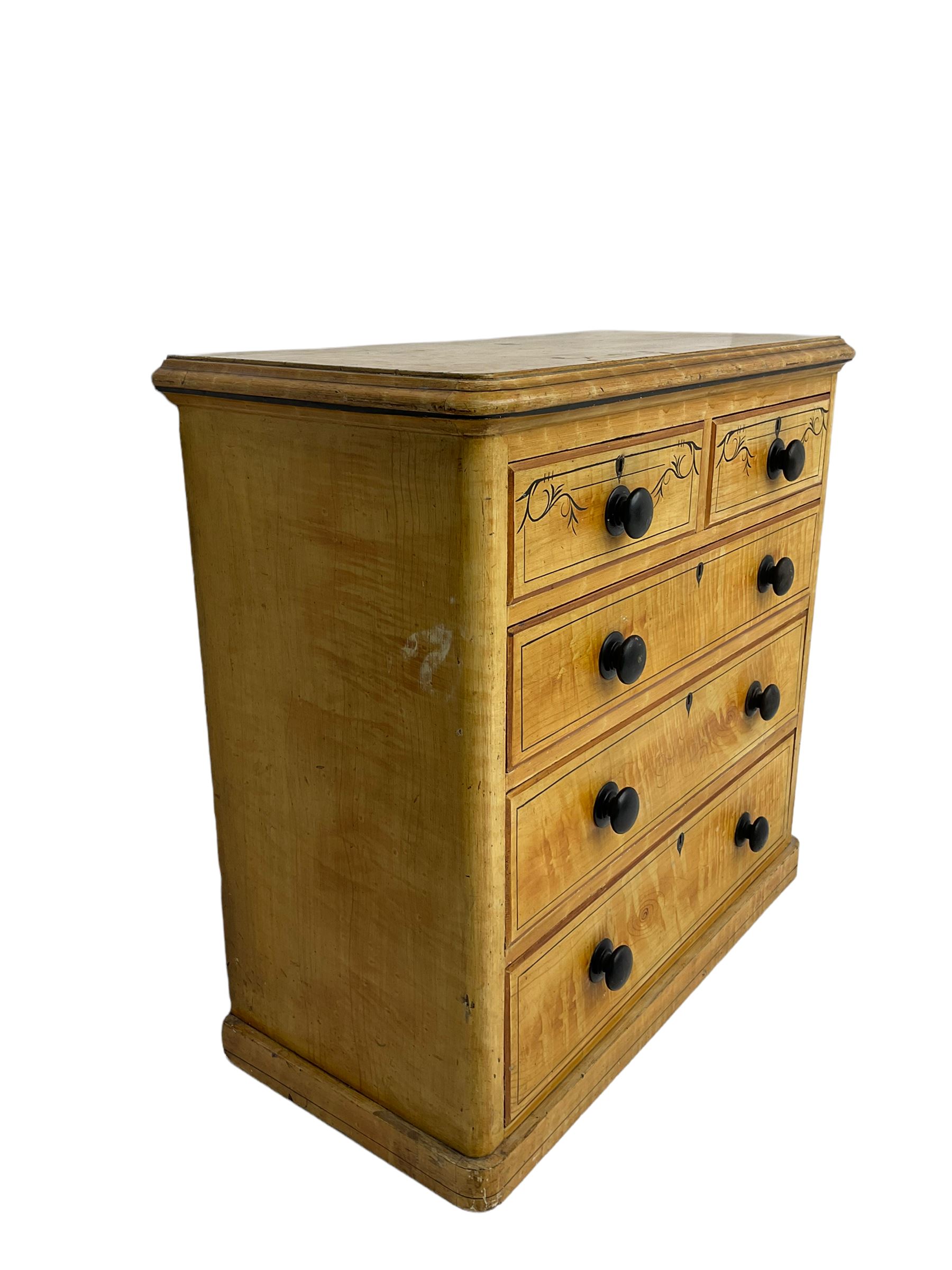 Victorian scumbled painted pine chest - Image 2 of 7