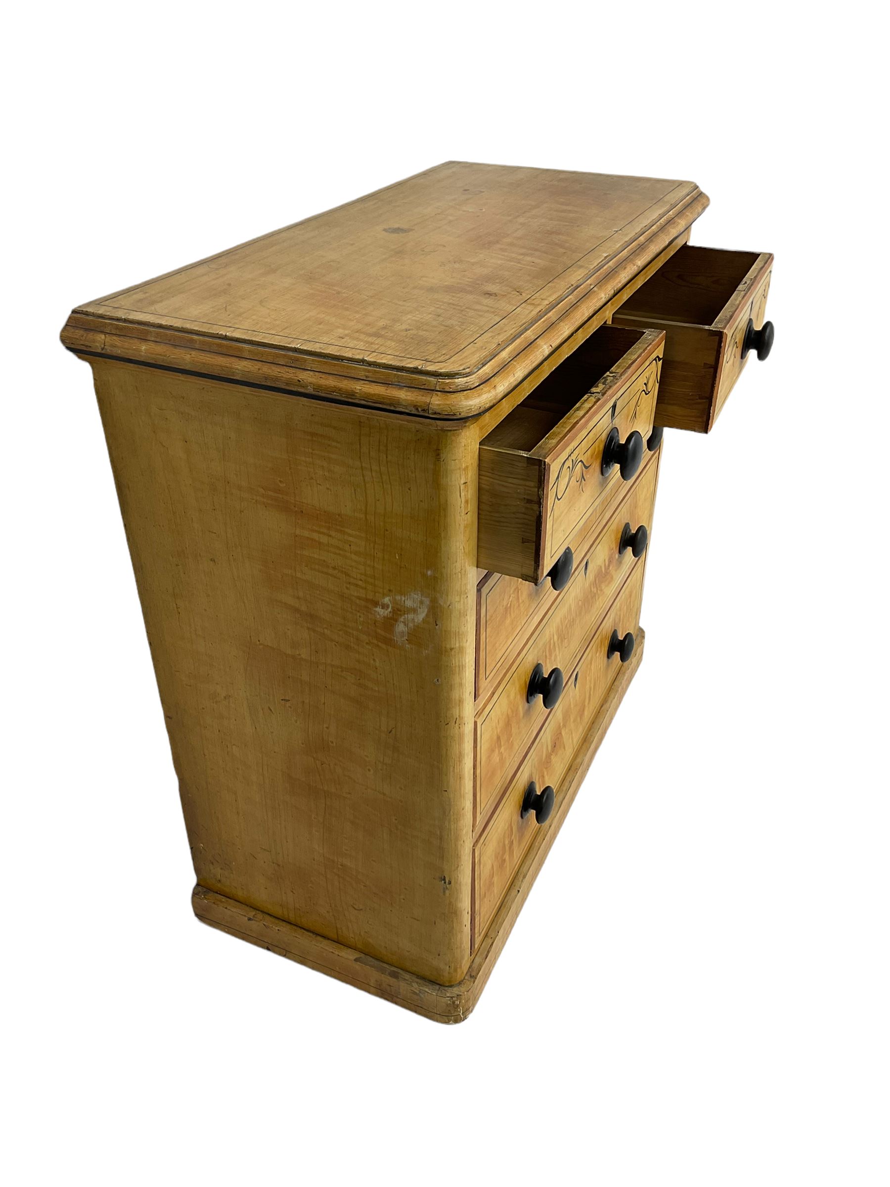 Victorian scumbled painted pine chest - Image 6 of 7