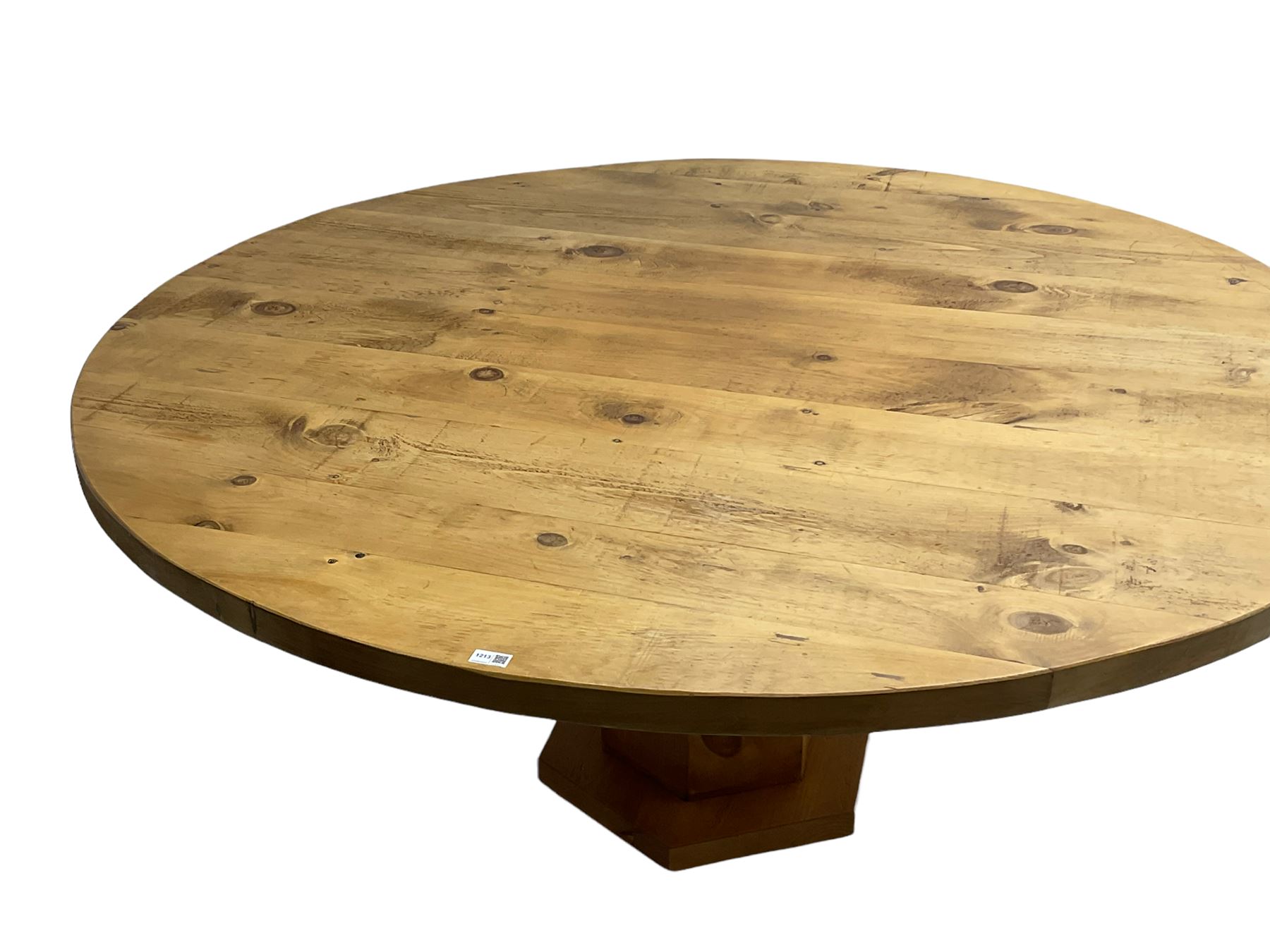 Large rustic waxed pine dining table - Image 2 of 6