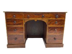 Victorian mahogany twin pedestal desk