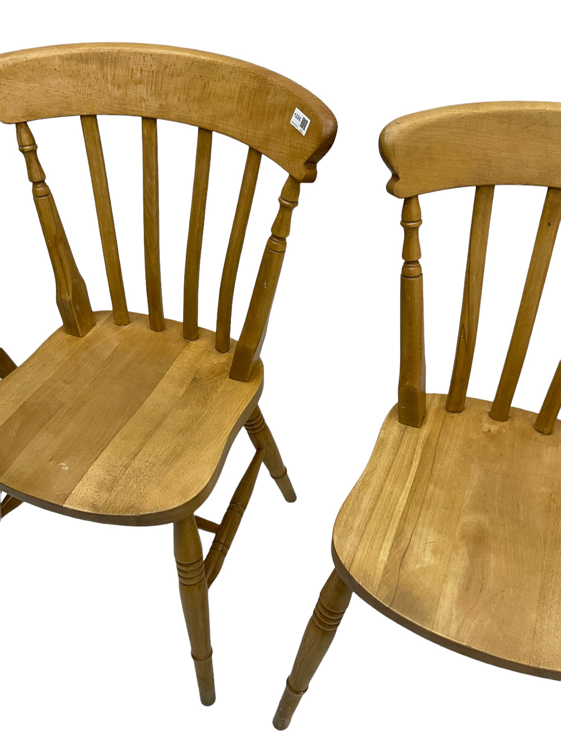 Four beech farmhouse chairs - Image 4 of 4