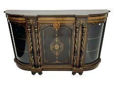 Victorian ebonised and inlaid credenza