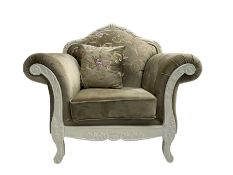 French style white finish armchair