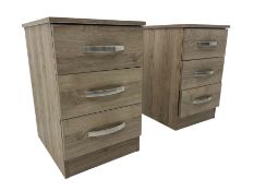 Pair oak finish pedestal chests