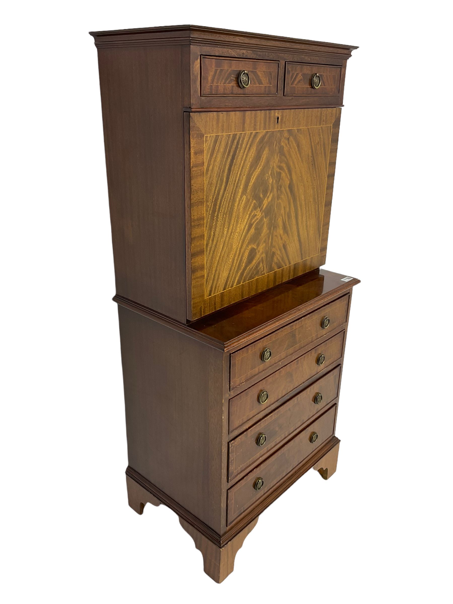 Shaw of London - mahogany secretaire chest - Image 2 of 8