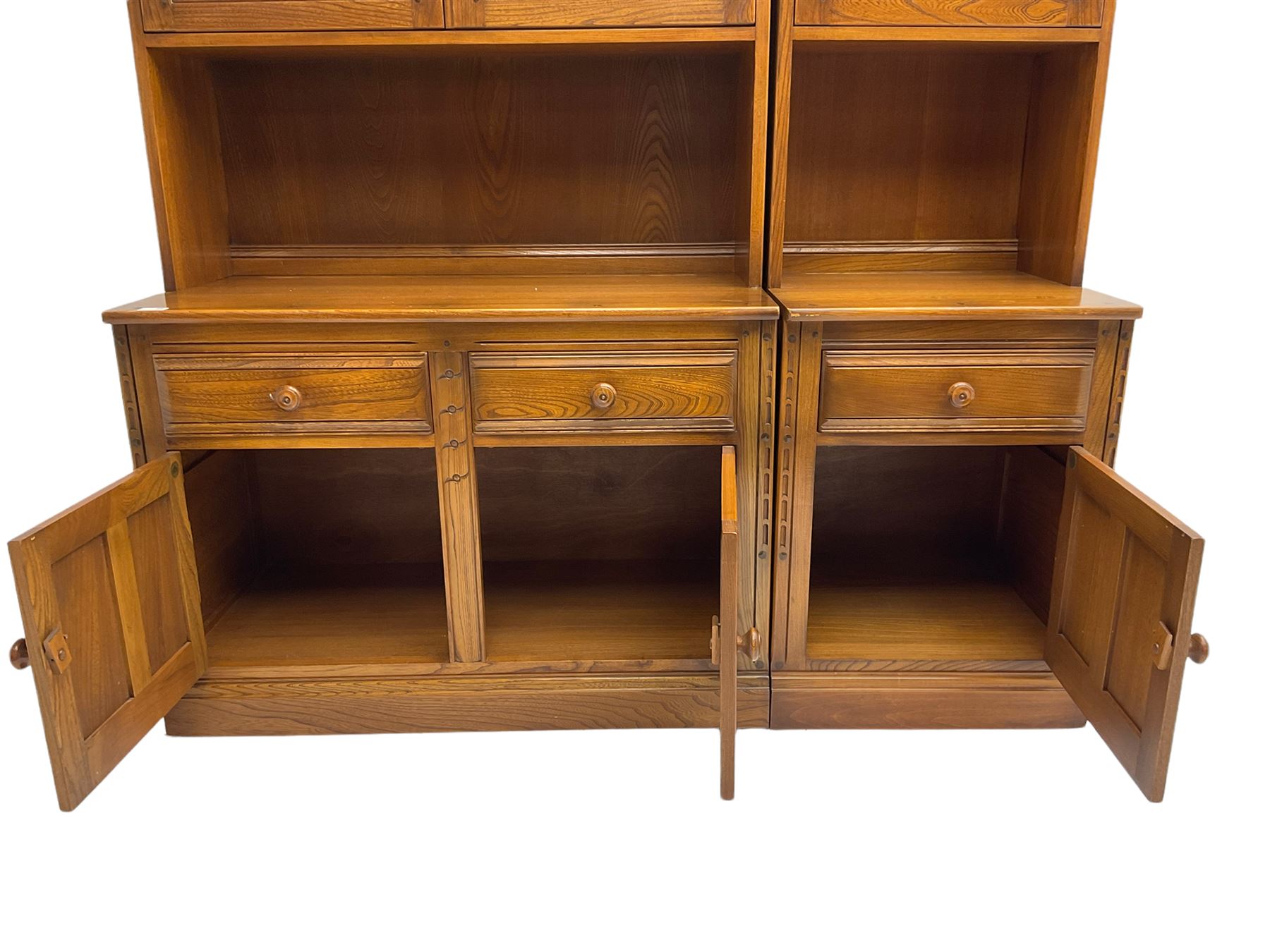 Ercol - medium elm wall display cabinet - Image 4 of 5