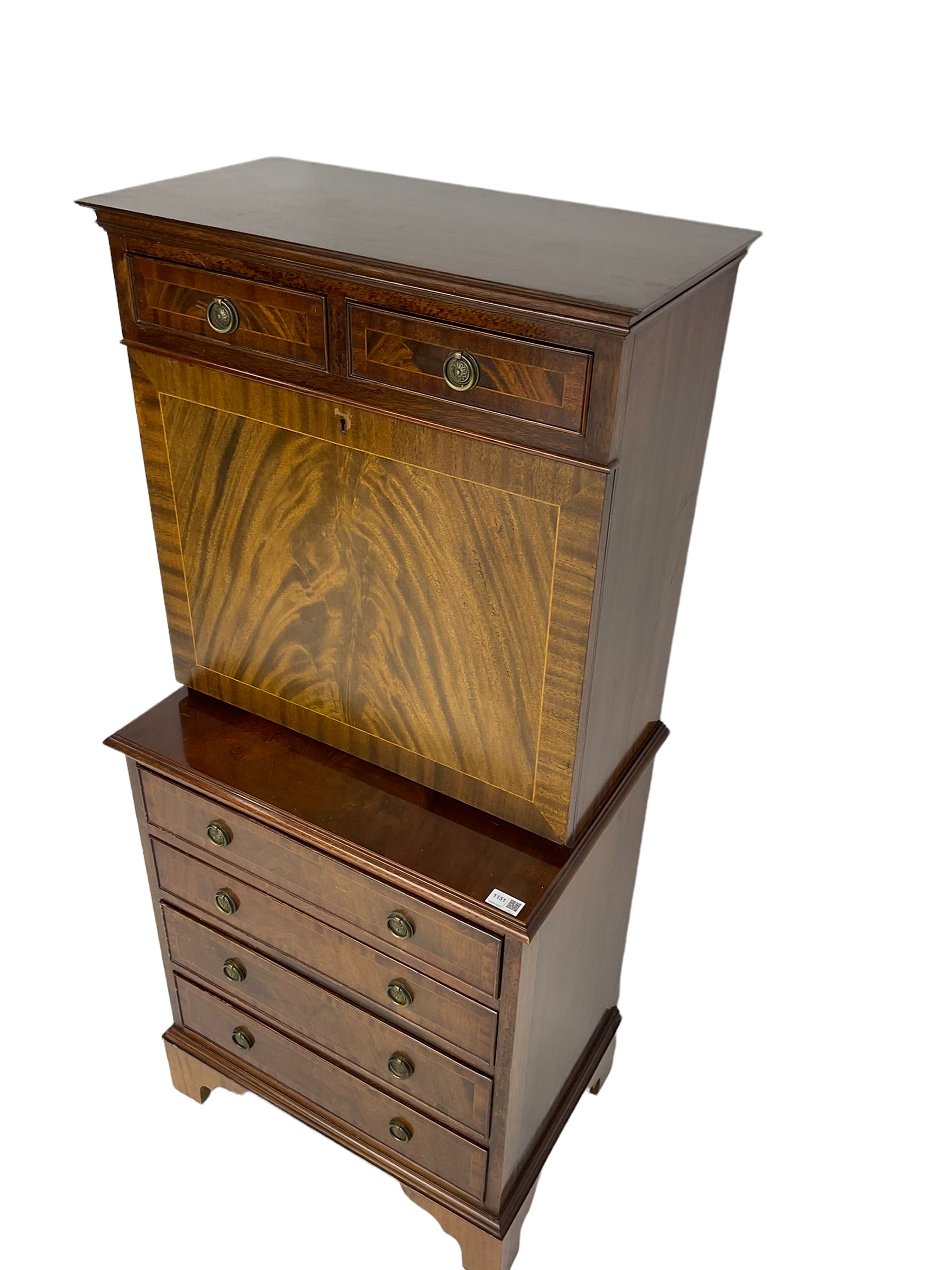 Shaw of London - mahogany secretaire chest - Image 4 of 8