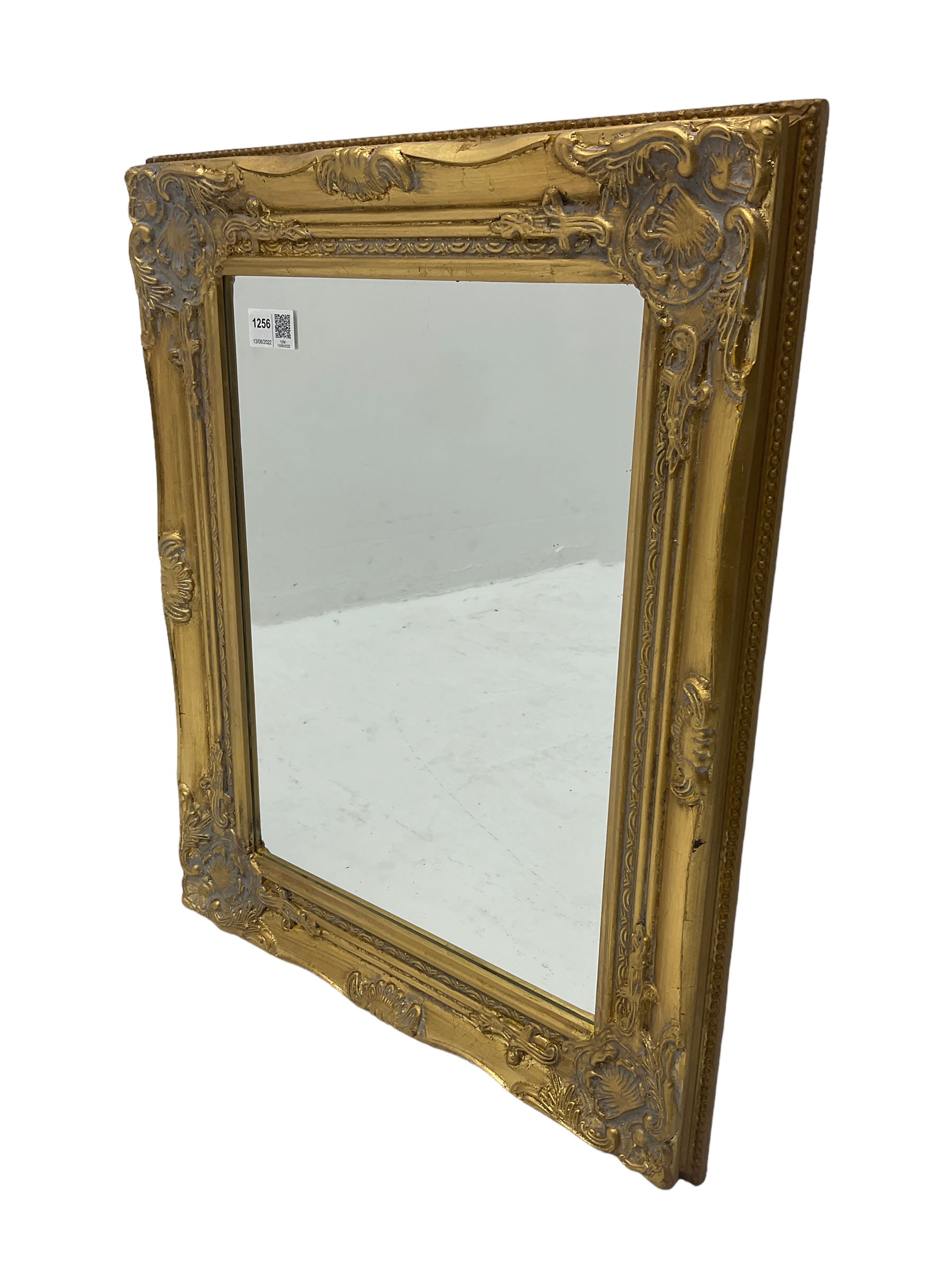 Pair of small gold finish classical wall mirrors - Image 2 of 4