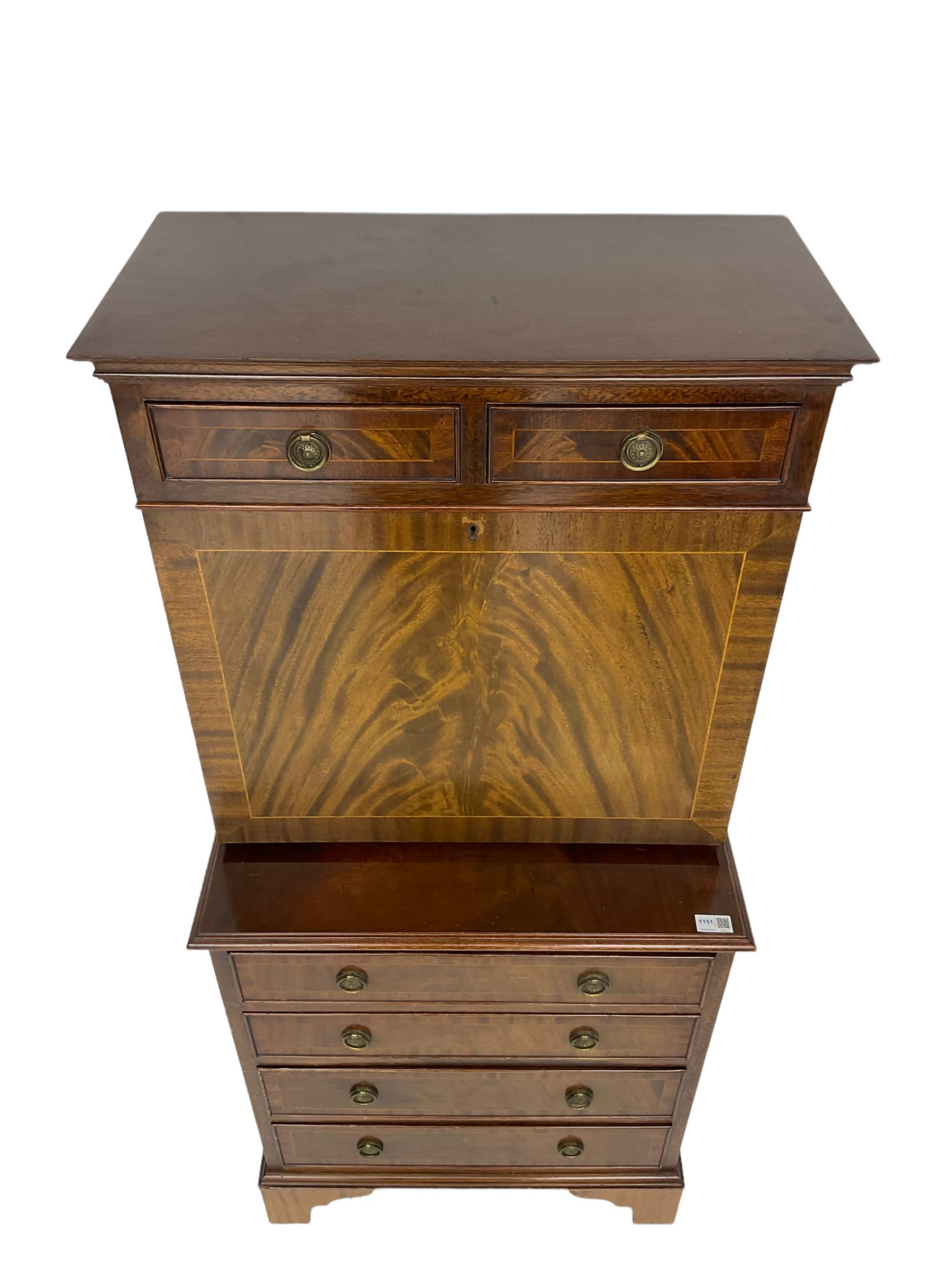 Shaw of London - mahogany secretaire chest - Image 5 of 8