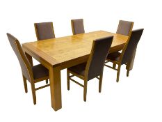 Large pippy oak rectangular dining table