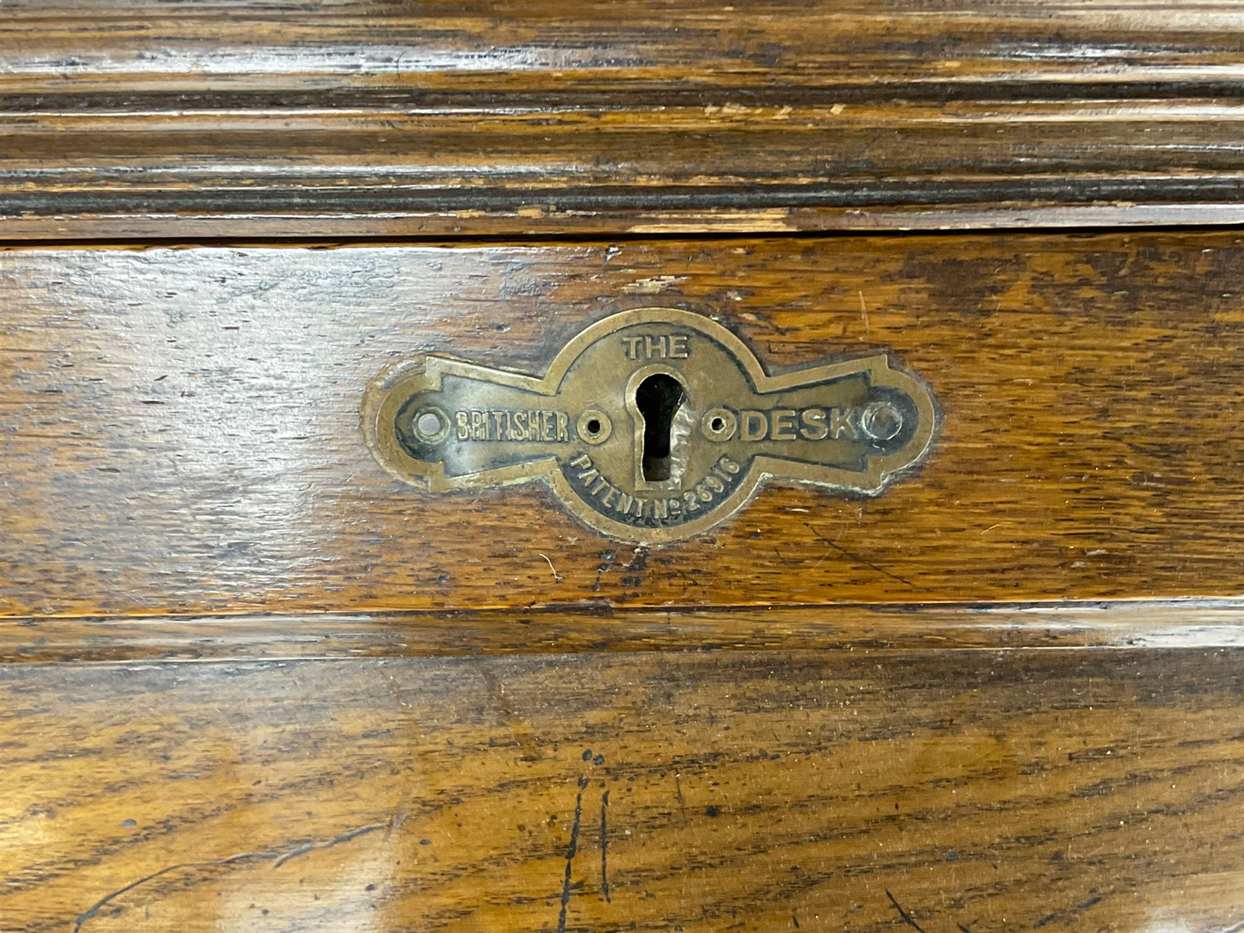 The Britisher Desk - early 20th century oak bureau cabinet - Image 3 of 4