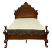 French style cherry wood 5' kingsize bedstead