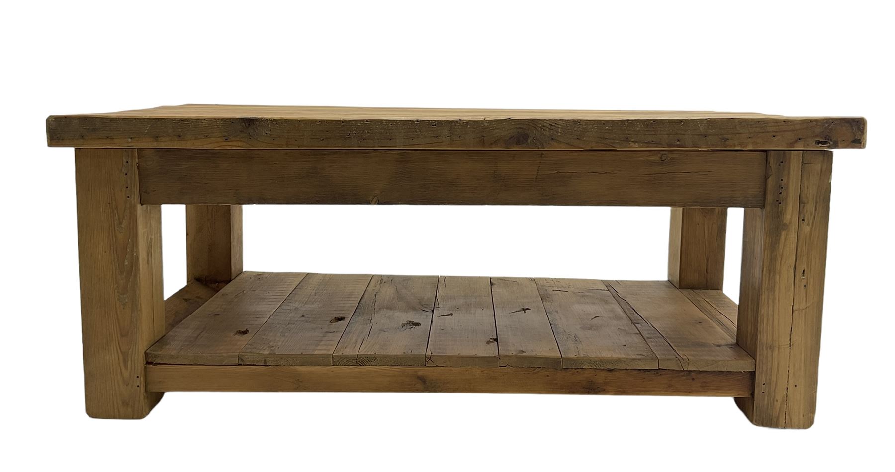 Reclaimed pine rectangular coffee table