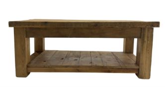 Reclaimed pine rectangular coffee table