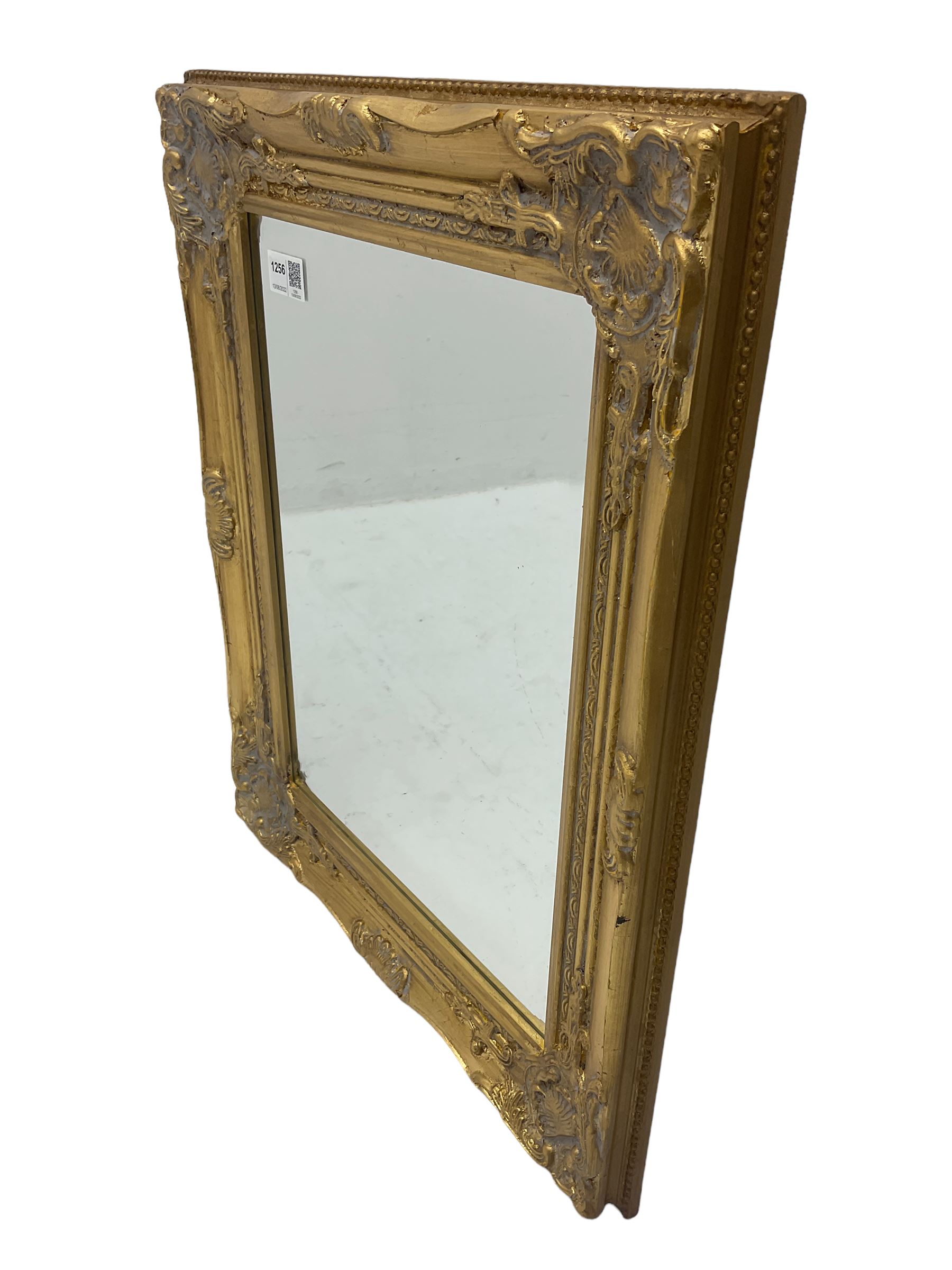 Pair of small gold finish classical wall mirrors - Image 3 of 4