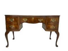 Mid-20th century walnut kidney shaped dressing table or desk