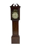 1860's Scottish longcase clock in a Mahogany case with a painted dial and eight-day striking movemen